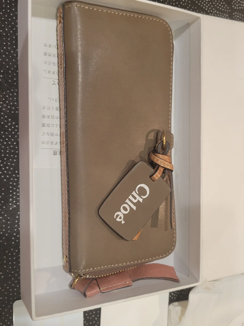 New CHLOE Blush Beige Leather Long ALPHABET Accordion Zipper Continental WALLET